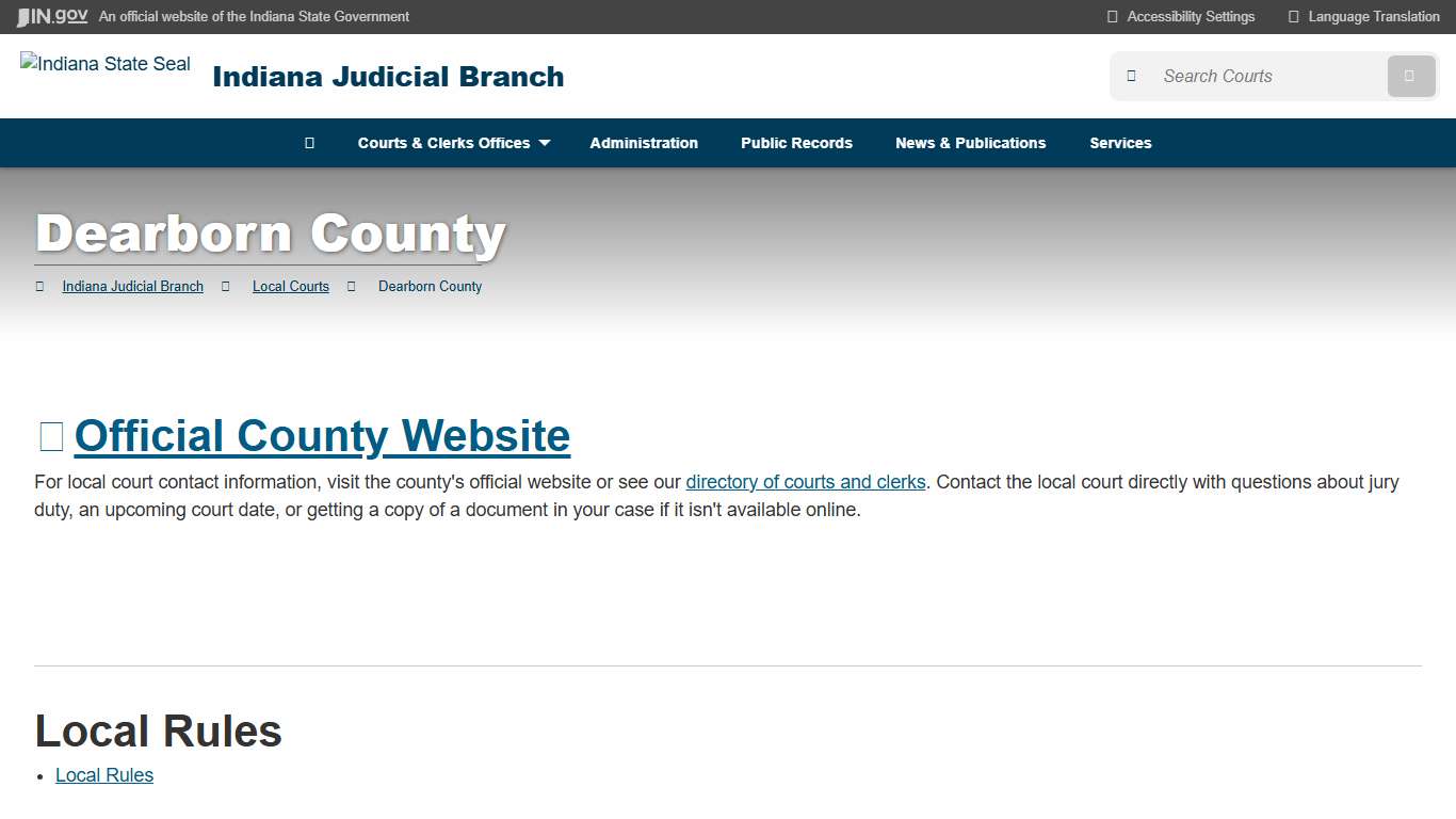 Indiana Judicial Branch: Dearborn County