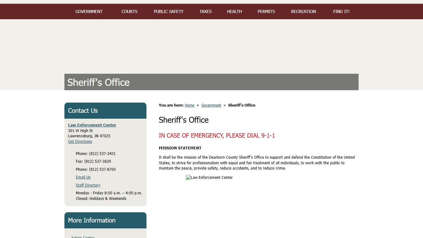 Sheriff's Office / Dearborn County, Indiana